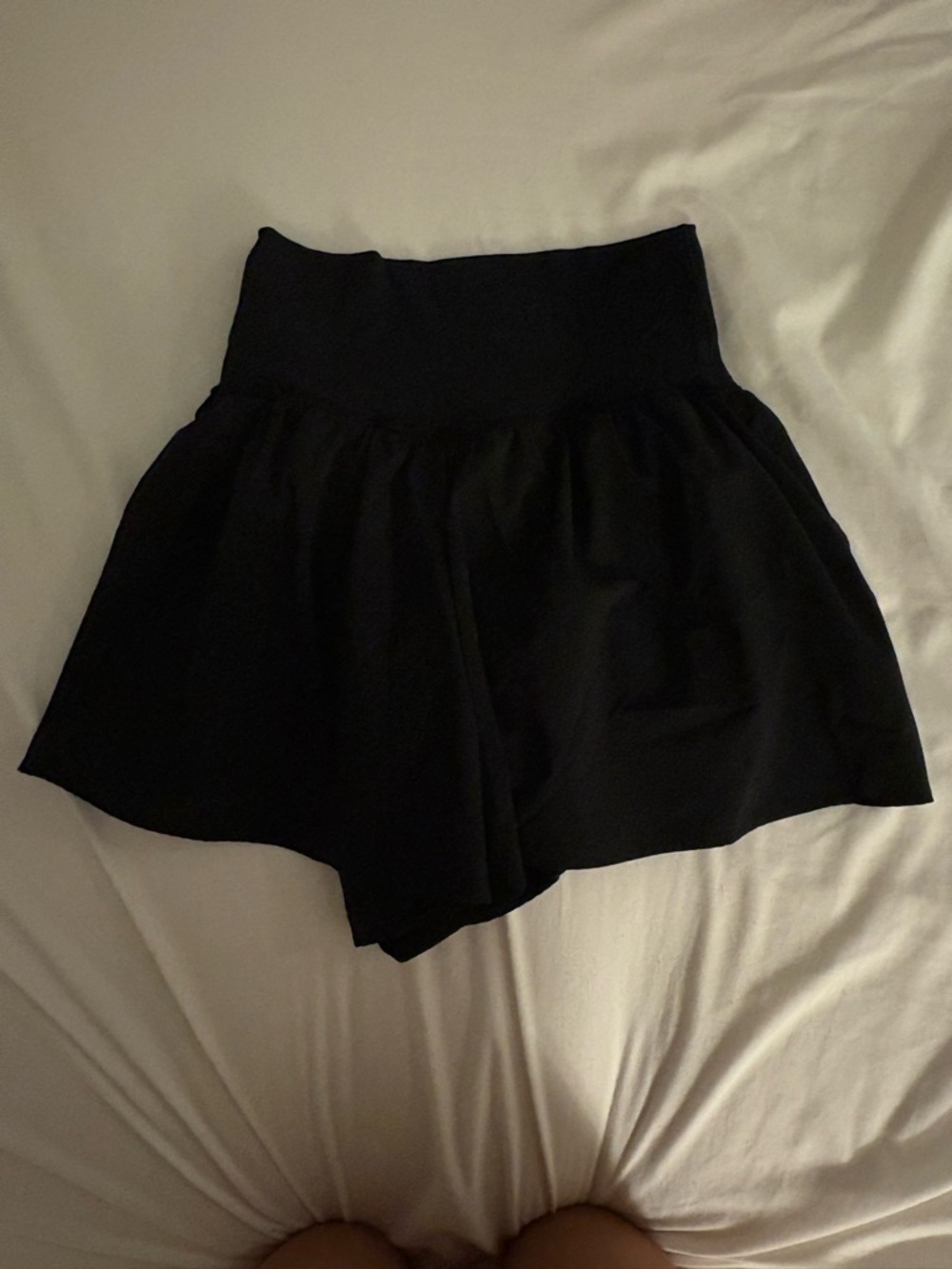aerie Black High-Waist Flared Athletic Shorts - Picture 2 of 3